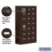 Salsbury Cell Phone Storage Locker - with Front Access Panel - 7 Door High Unit (8 Inch Deep Compartments) - 21 A Doors (20 usable) - Bronze - Surface Mounted - Resettable Combination Locks